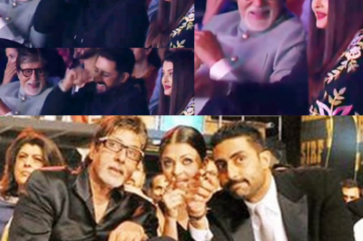 Aishwarya Rai is seen joyfully sitting secretly with her husband Abhishek and father-in-law Amitabh Bachchan in a newly circulating video. TQ